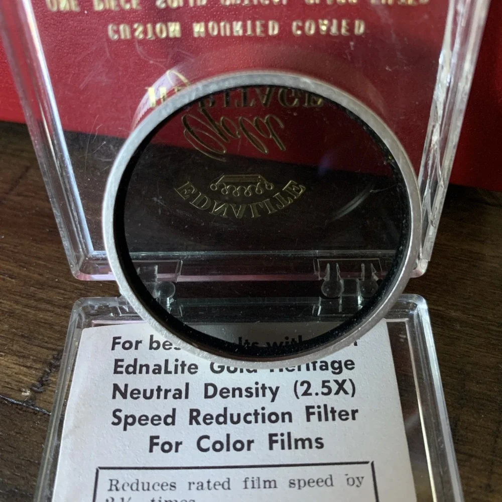VTG 1962 EdnaLite Gold Heritage Neutral Density 2.5X Coated Filter Color Films‎